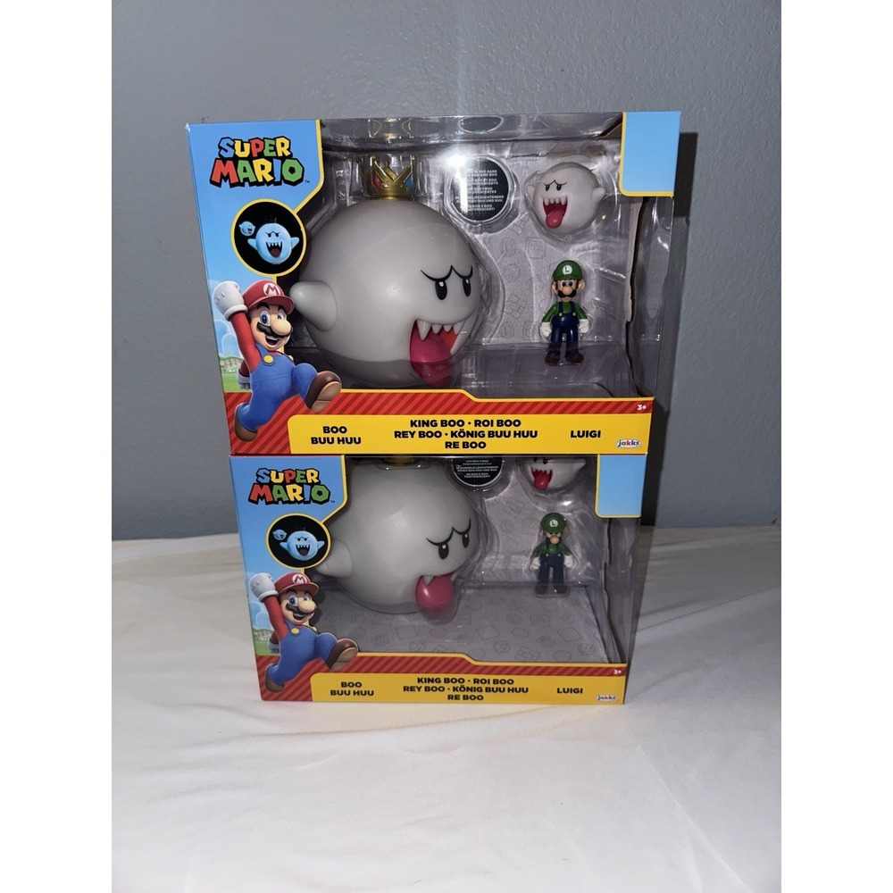 2024 JAKKS Pacific Super Mario KING BOO, LUIGI, and BOO 3pk Glow in the Dark 2pk
